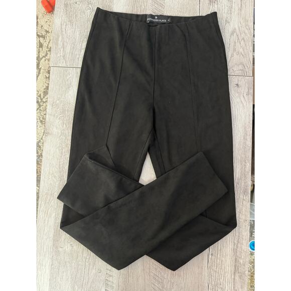 Tuckernuck Pomander Place Sloan Leggings black faux suede slit pants - Picture 1 of 6